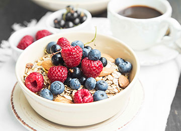 Ciotola cereali frutta colazione